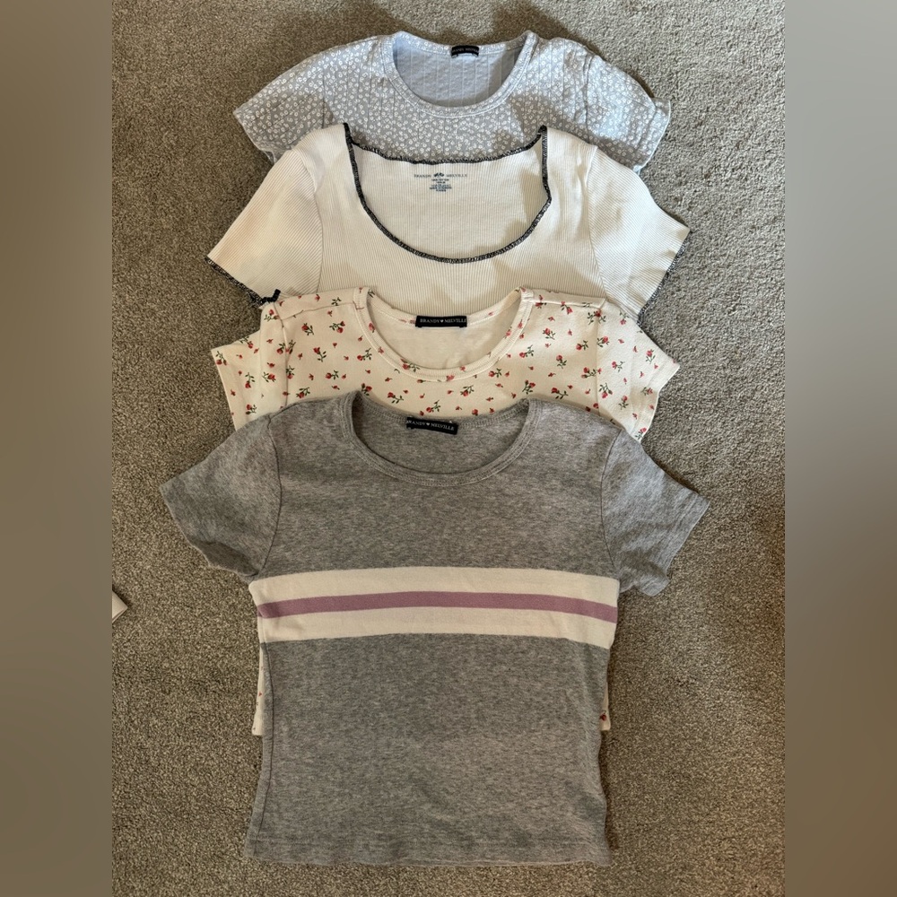 Lot of (4)** Brandy Melville Baby Tees Fitted Shirts